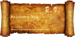 Reichard Vid névjegykártya